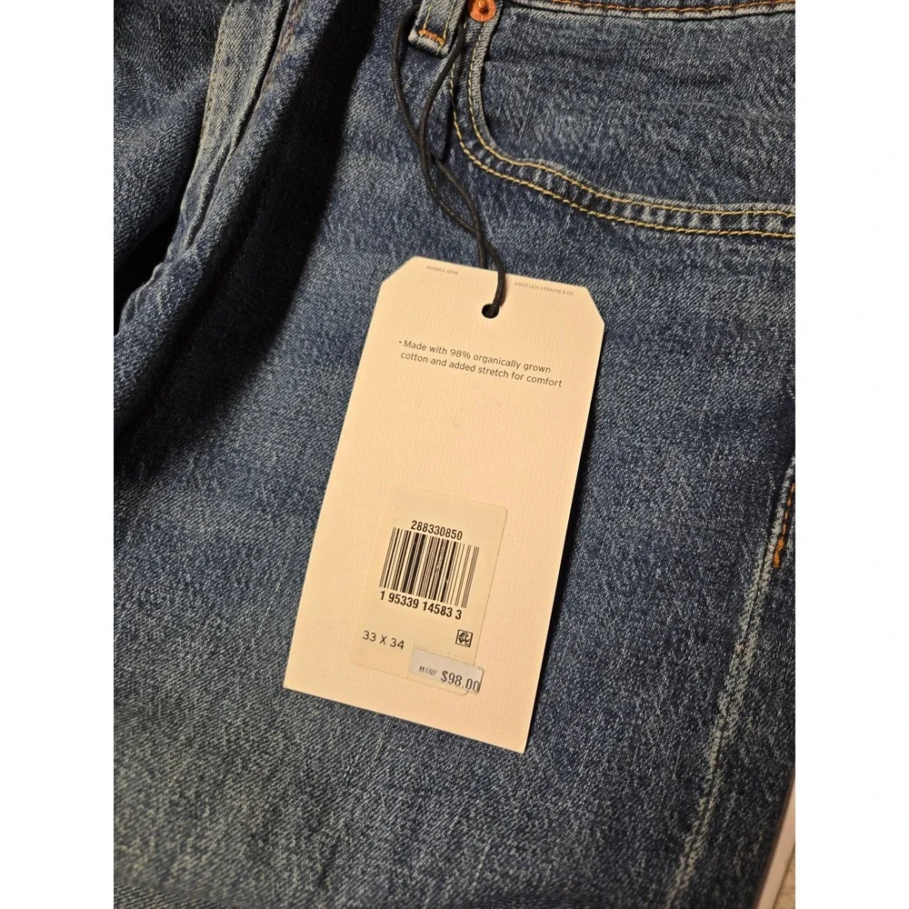 Levi's 512 Slim Taper Mens 33x34 Blue Denim Stretch Jeans 288330850 Premium